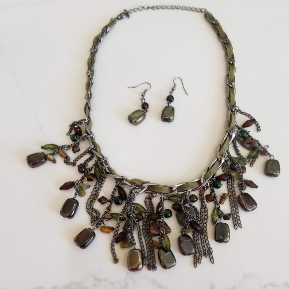 Boho Necklace & Earrings Set - Picture 1 of 8